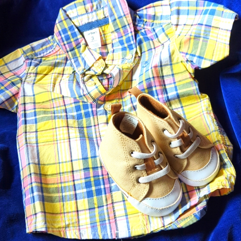 Baby boy shirt and baby sneakers